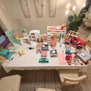 Our Generation Doll & Furniture Mega Lot - Car, Bunk Beds, Dolls, & More Sets